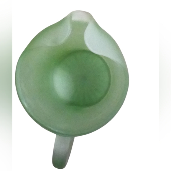 Indiana Glass Tiara Jade Green Frosted Pitcher and 4 Goblet Set Drinkware - Picture 2 of 4